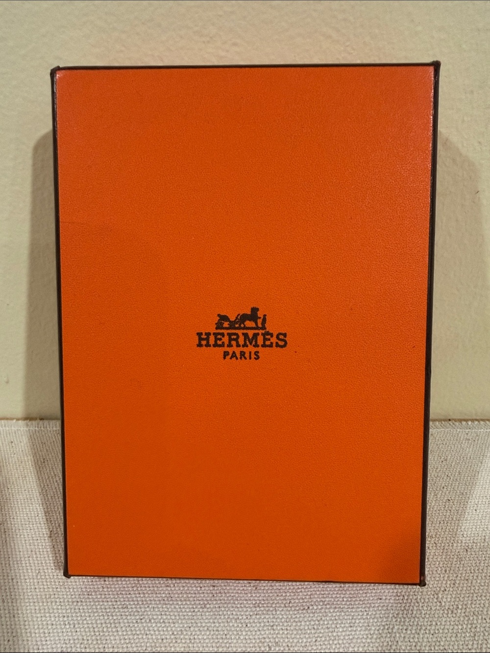 Hermès Orange empty Box - Black Logo Hermes necktie, Belt or a wallet gift box